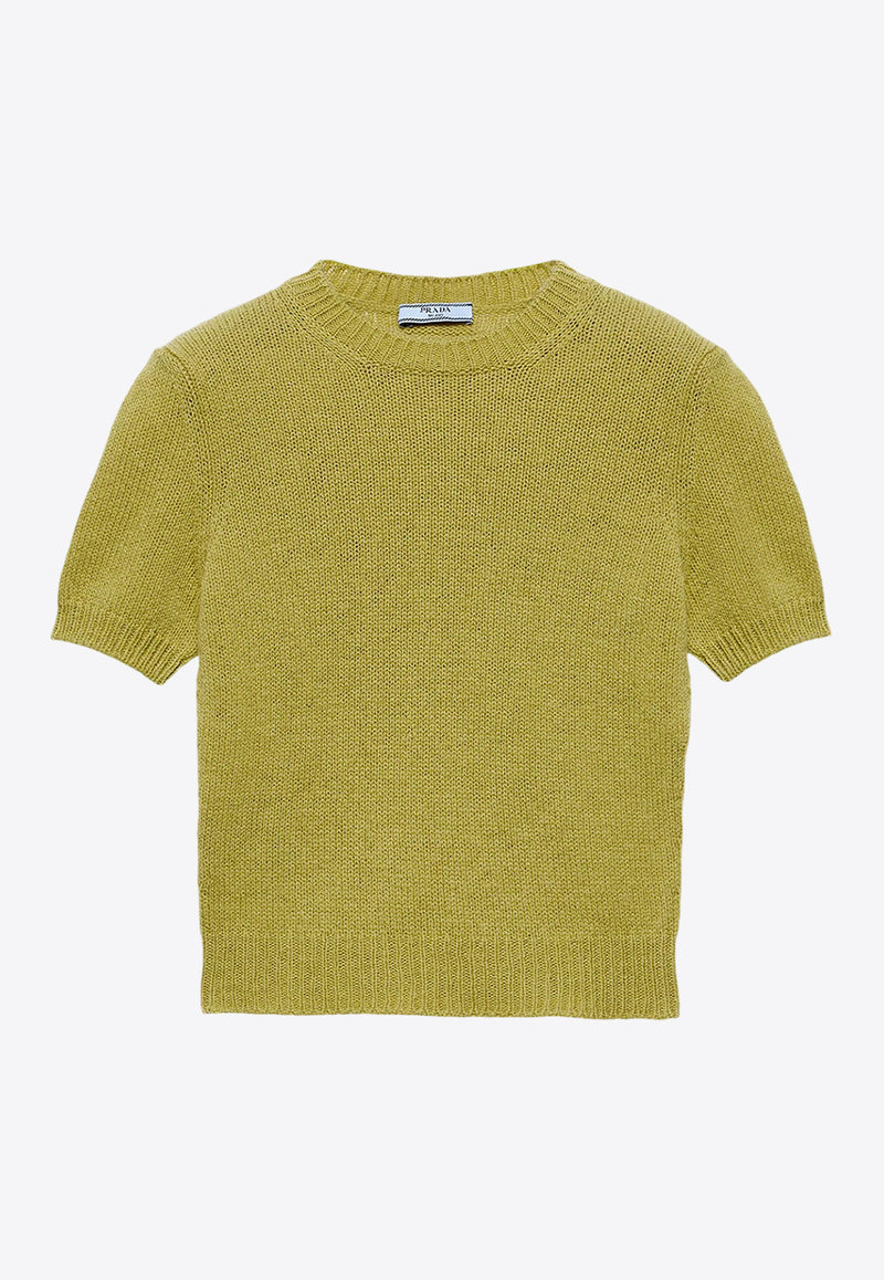 Prada Knitted Cashmere Knit Top  Green P24I2RSOOO15O5_F0362