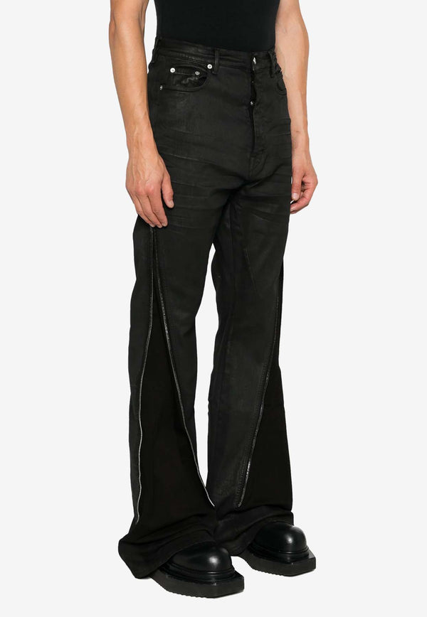 Rick Owens DRKSHDW Bolan Banana Jeans with Zip Detail Black DU02D2363SBW_99