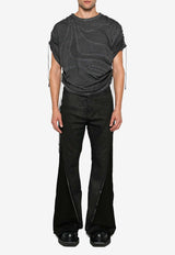 Rick Owens DRKSHDW Bolan Banana Jeans with Zip Detail Black DU02D2363SBW_99