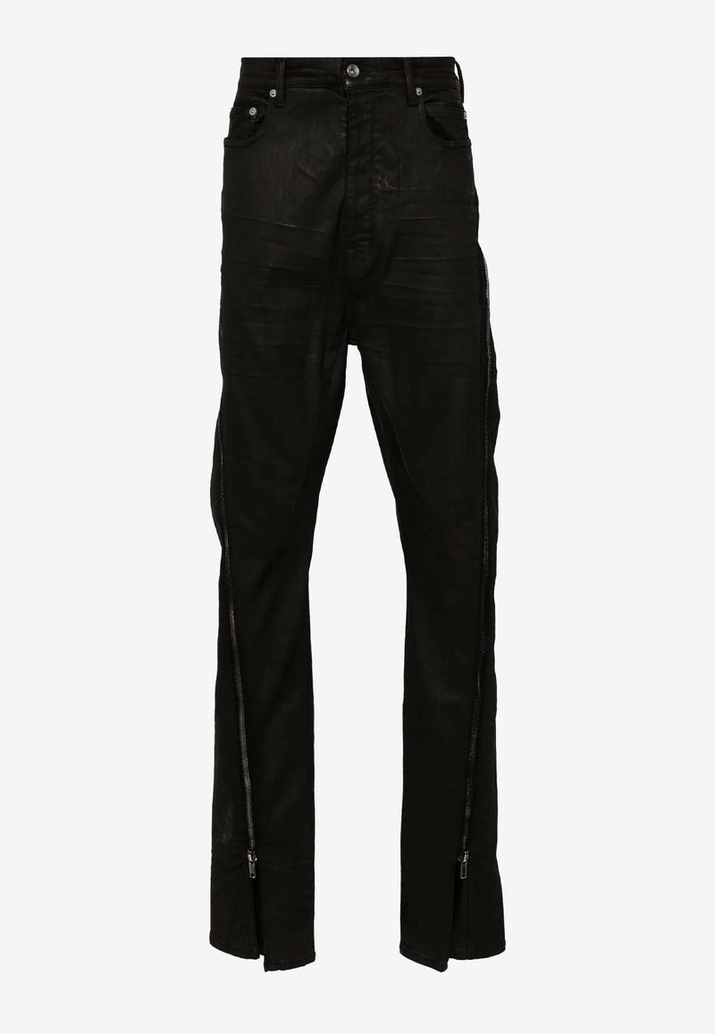 Rick Owens DRKSHDW Bolan Banana Jeans with Zip Detail Black DU02D2363SBW_99