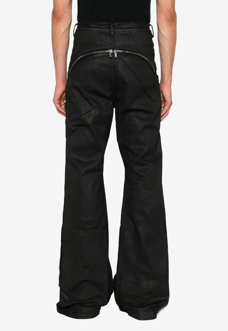 Rick Owens DRKSHDW Bolan Banana Jeans with Zip Detail Black DU02D2363SBW_99