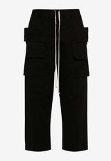 Rick Owens DRKSHDW Cropped Drawstring Cargo Pants Black DU02D2371TW_09