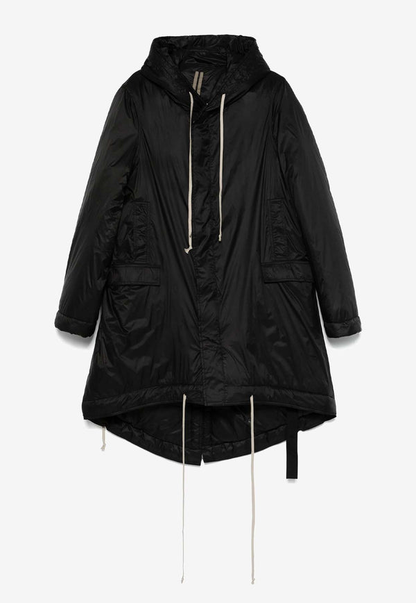 Rick Owens DRKSHDW Fishtail Hooded Parka Black DU02D2950NP_09