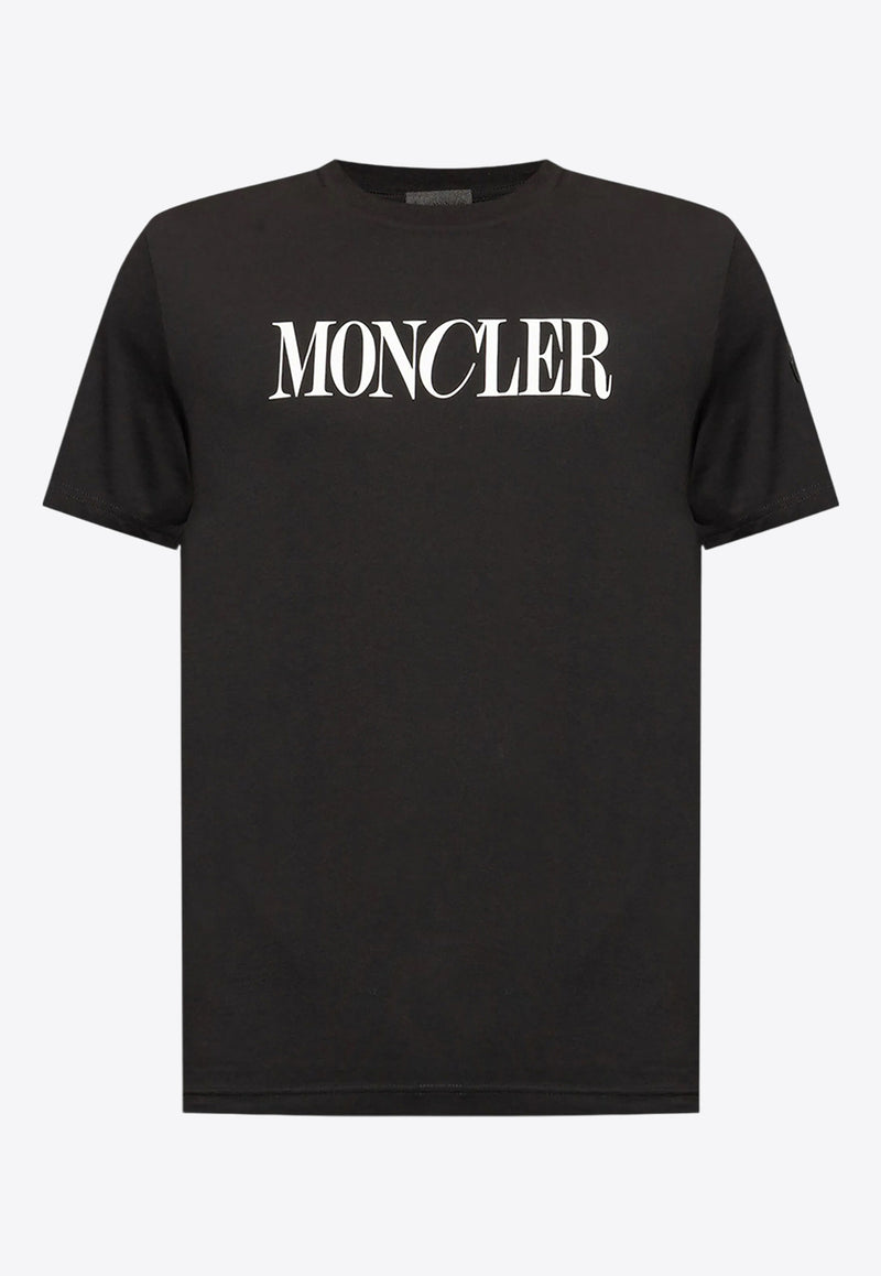 Moncler Logo Print Crewneck T-shirt Black J20918C0003189A17_999