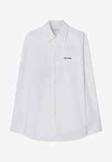 Off-White Logo Embroidered Oversize Shirt White OMGE004F24FAB001_0110