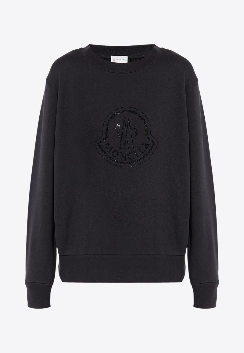 Moncler Crystal Logo Crewneck Sweatshirt Black J20938G00040899TR_999