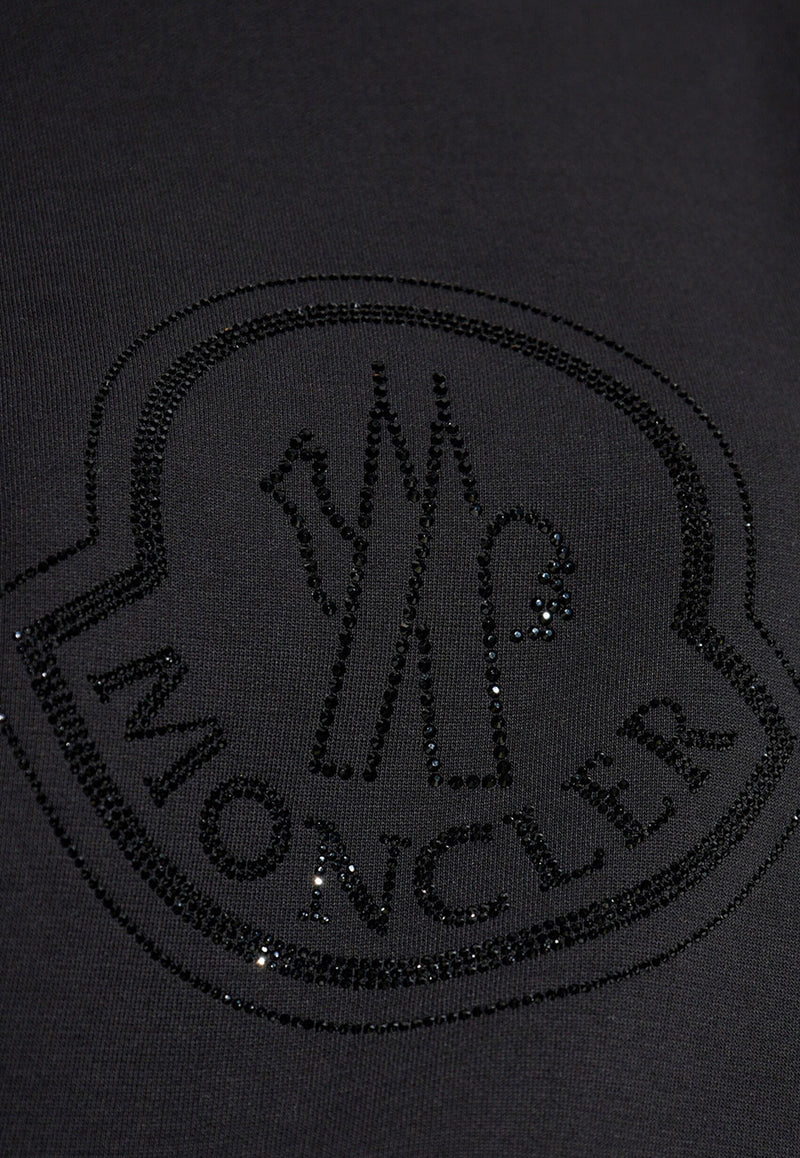 Moncler Crystal Logo Crewneck Sweatshirt Black J20938G00040899TR_999