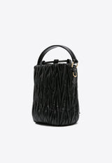 Miu Miu Matelassé Leather Bucket Bag Black 5BE085VOOON88_F0002