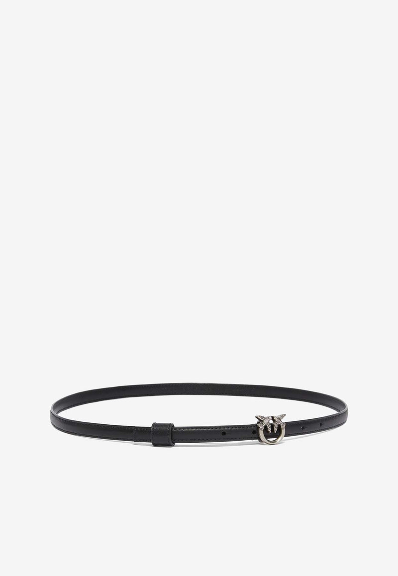 PINKO Love Birds Buckle Thin Belt Black 102148A0F1_Z99O