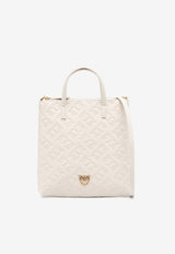 Pinko Mini Love Birds Embossed Monogram Tote Bag White 102746A1YB_Z14Q