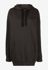 Isabel Marant Solena Logo Embroidered Oversized Hoodie Black SW0101FAA2M41I_02FK