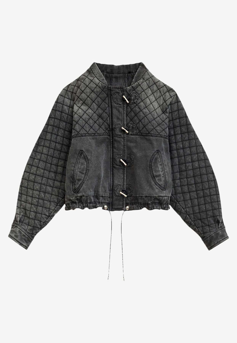 Isabel Marant Celiany Quilted Denim Jacket  Gray VE0370FBB3H02I_02DG