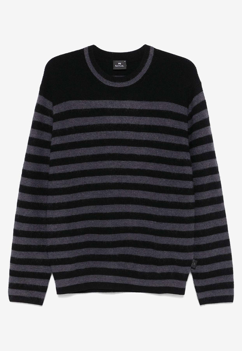 Paul Smith Wool Blend Striped Sweater Black M2R976YN22232_79