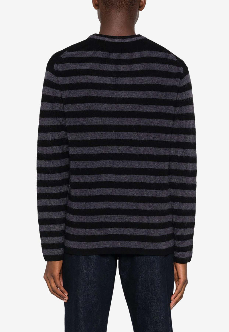 Paul Smith Wool Blend Striped Sweater Black M2R976YN22232_79