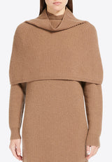 S Max Mara Giulio Wool and Cashmere Ribbed Cape Camel 2429736023600GIULIO_002