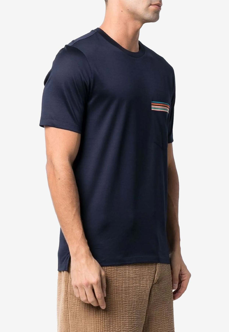 Paul Smith Pocket Striped Crewneck T-shirt Navy M1R306UH00088_49