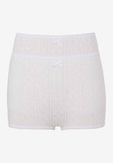 JW Anderson Double-Layer Pointelle Shorts White KW1278YN0389_001