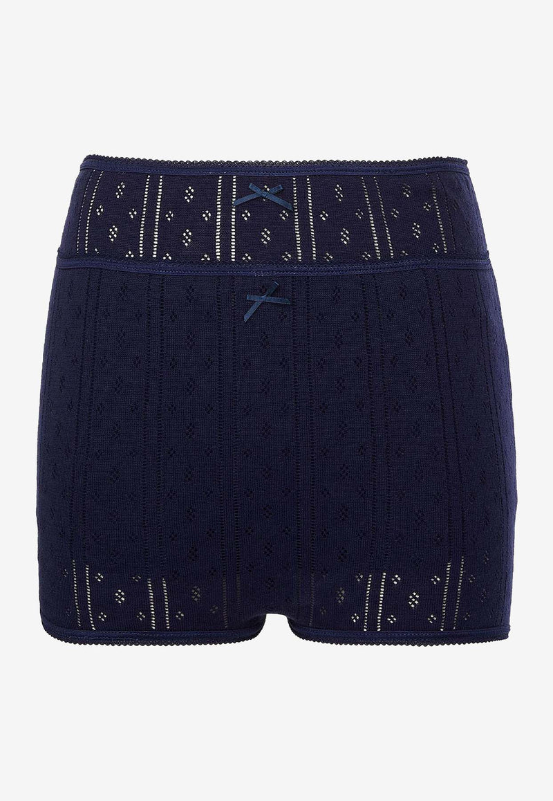 JW Anderson Double-Layer Pointelle Shorts Navy KW1278YN0389_888