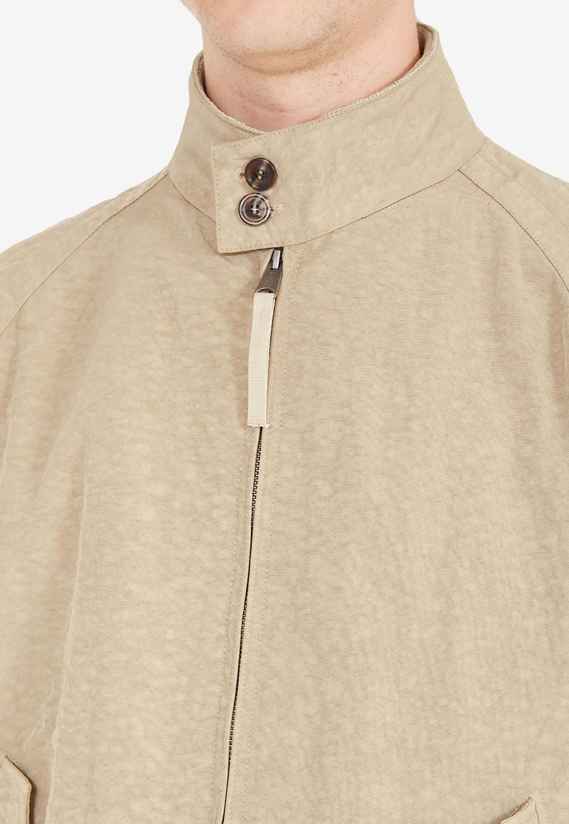 Maison Margiela Zip-Up Paneled Bomber Jacket Beige S50AM0626S53735_731