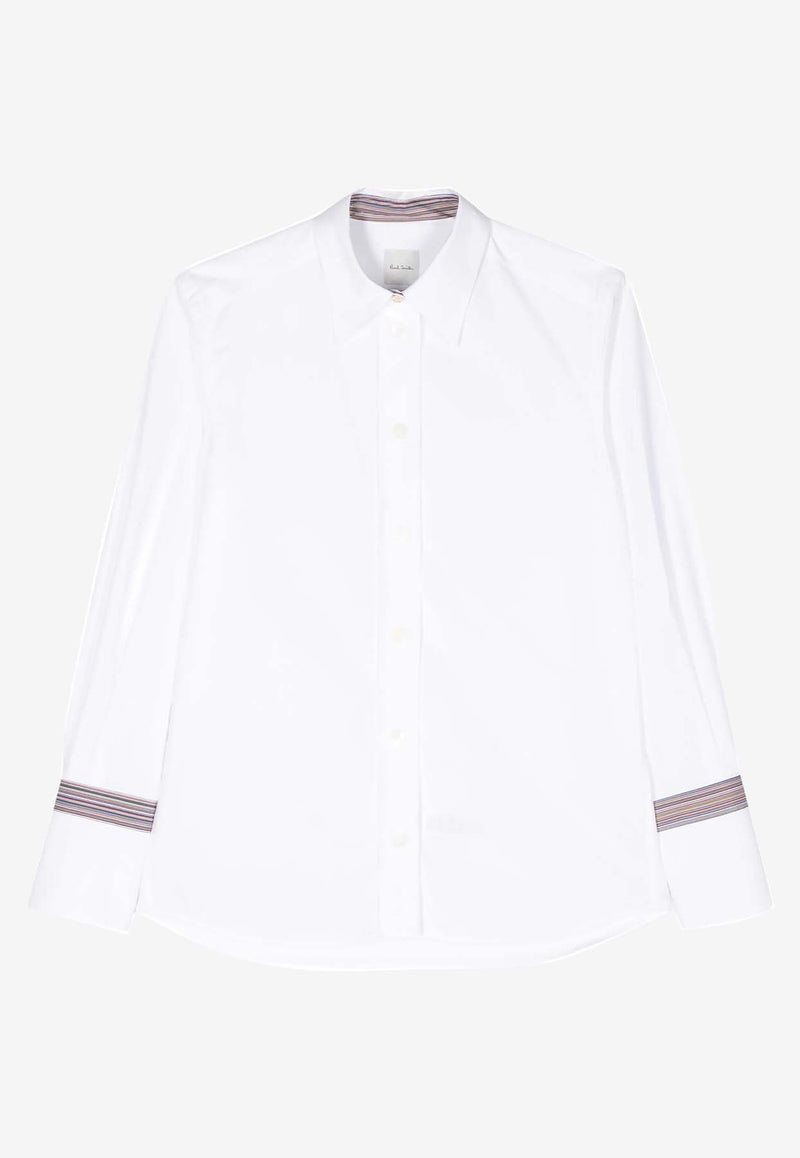 Paul Smith Long-Sleeved Poplin Shirt White W1R329BM10955_01