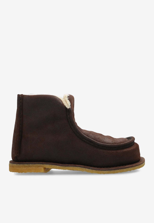 JW Anderson Shearling-Lined Suede Boots Brown ANW43065A20103_567