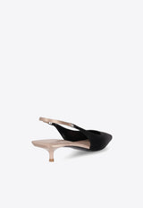 Saint Laurent Cherish 30 Slingback Satin Pumps Black 7997409QNA2_1069