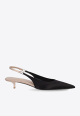 Saint Laurent Cherish 30 Slingback Satin Pumps Black 7997409QNA2_1069