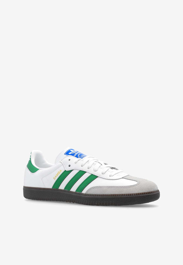 Adidas Originals Samba OG Leather Low-Top Sneakers White IG1024 M-FTWWHT GREEN SUPCOL