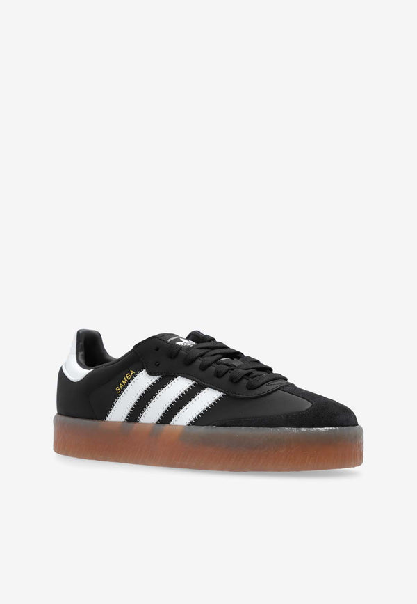 Adidas Originals Sambae Leather Low-Top Sneakers Black JI1350 0-CBLACK FTWWHT GOLDMT