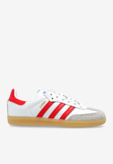 Adidas Kids Boys Samba OG Leather Sneakers White JI4465 0-FTWWHT COLLEGRED GUM3