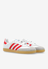 Adidas Kids Boys Samba OG Leather Sneakers White JI4465 0-FTWWHT COLLEGRED GUM3