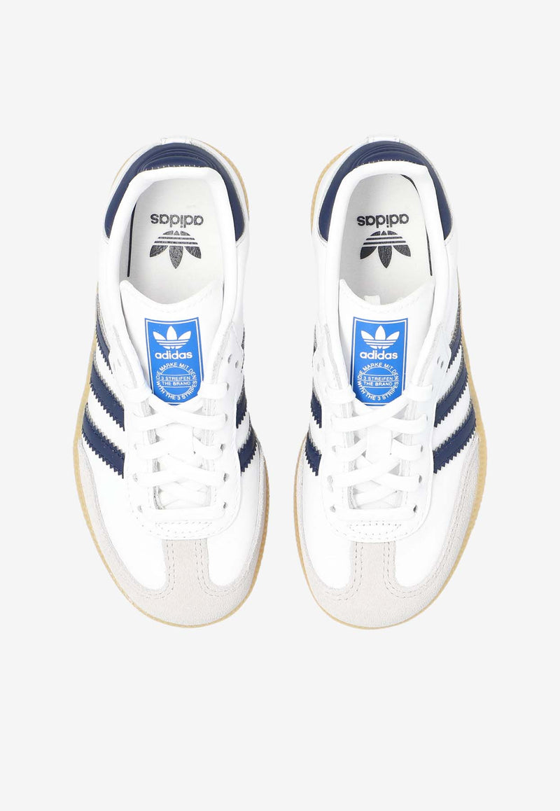 Adidas Kids Boys Samba OG Leather Sneakers White JI4466 0-FTWWHT COLLENAVY GUM