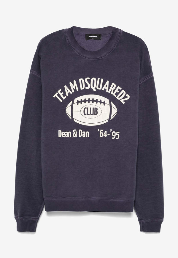 Dsquared2 Logo Print Crewneck Sweatshirt Blue S71GU0693S25030_486