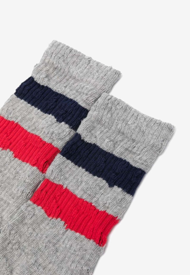 Golden Goose DB Striped Ribbed Socks Gray GUP00883P000488_82757