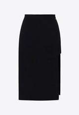 Elisabetta Franchi Asymmetric Skirt with Slit Black GO05747E2_110