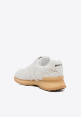 Miu Miu Denim Lace-Up Sneakers White 5E279EF015CSL_F0304