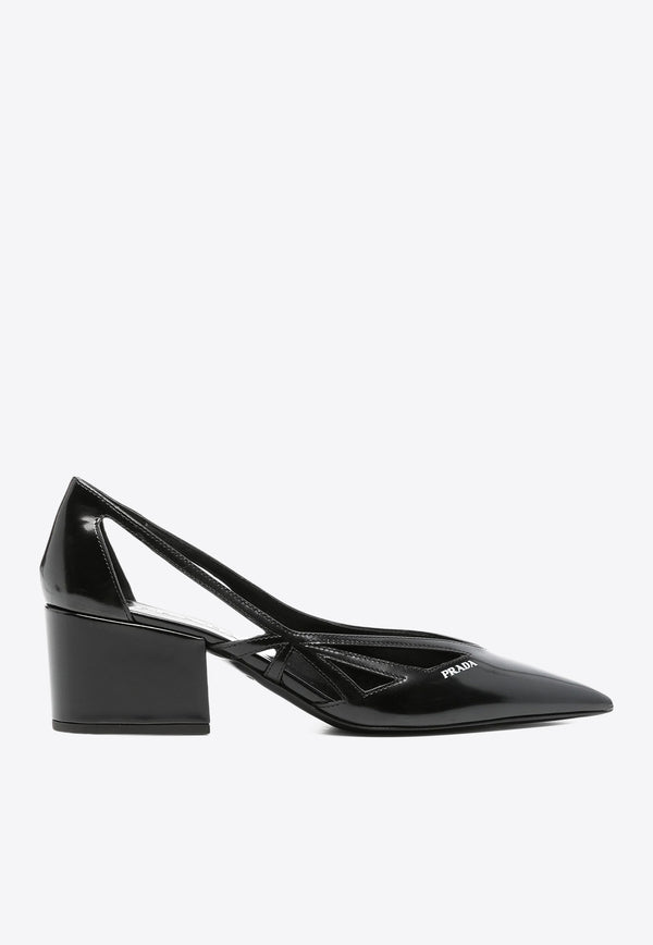 Prada 55 Debossed Logo Pumps Black 1I741NFDB55055_F0002