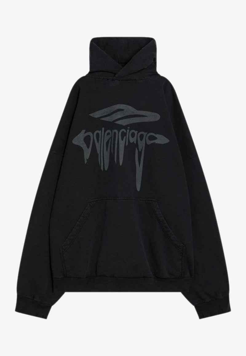 Balenciaga 3B Liquified Hooded Sweatshirt Black 803265TRVS9/Q_BALEN-1013