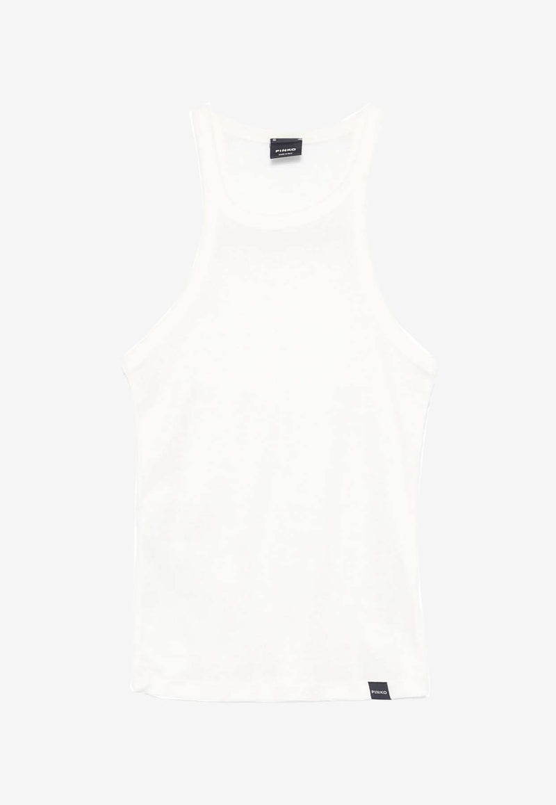 PINKO Cassetta Fine Knit Tank Top White 104157A24U_Z12