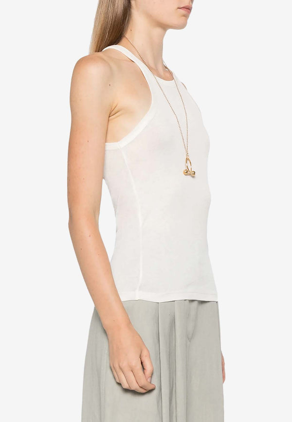 PINKO Cassetta Fine Knit Tank Top White 104157A24U_Z12