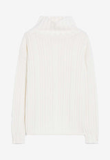 Max Mara Vitalba Wool-Blend Turtleneck Sweater White 2421366012650VITALBA_001