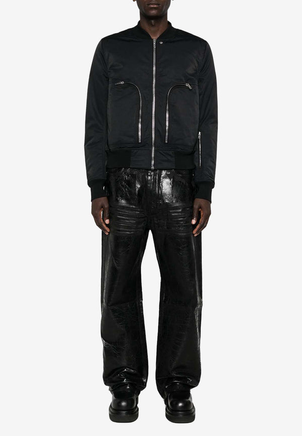 Rick Owens DRKSHDW Zip-Up Bomber Jacket Black DU02D2784MU_09