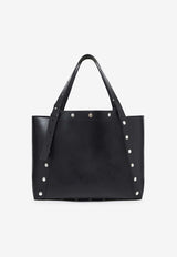 Stella McCartney Large Studded Faux Leather Logo Tote Bag Black 7B0115WP0465_1000