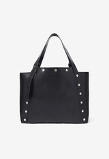 Stella McCartney Large Studded Faux Leather Logo Tote Bag Black 7B0115WP0465_1000