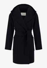 Max Mara Rialto Camel Wool Belted Coat Black 2421016022600RIALTO_002