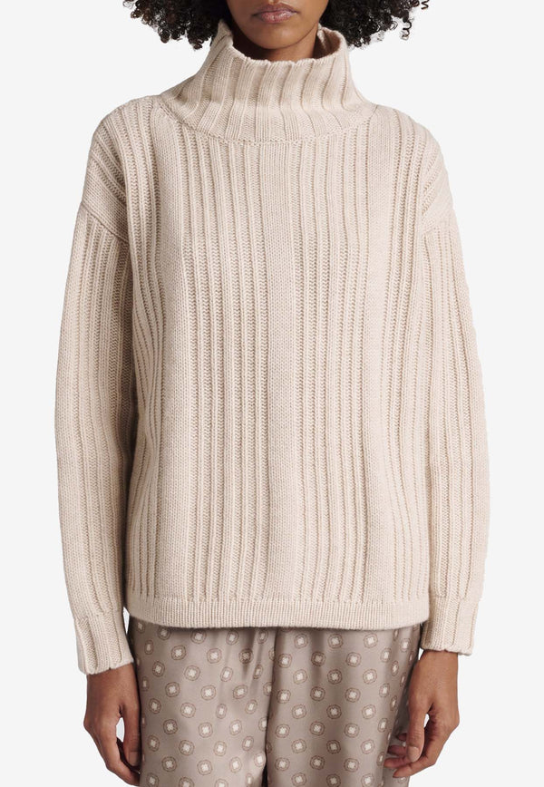 Max Mara Vitalba Wool-Blend Turtleneck Sweater Beige 2421366012650VITALBA_002