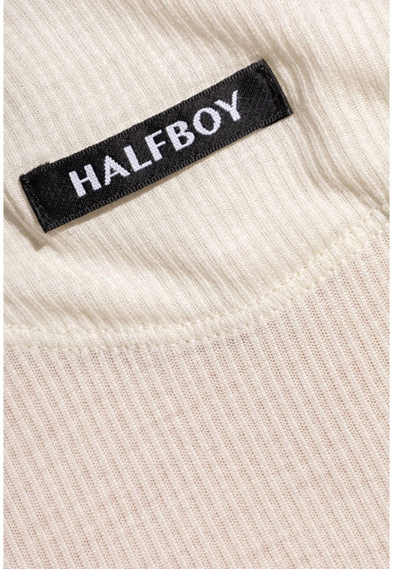 HALFBOY Logo Patch Crewneck Tank Top Beige HFW241WTTA067111_033