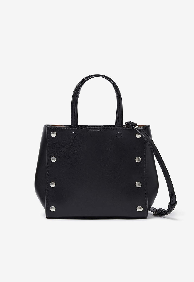 Stella McCartney Small Studded Faux Leather Logo Tote Bag Black 7B0118WP0475_1000