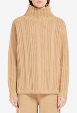 Max Mara Vitalba Wool-Blend Turtleneck Sweater Camel 2421366012650VITALBA_003