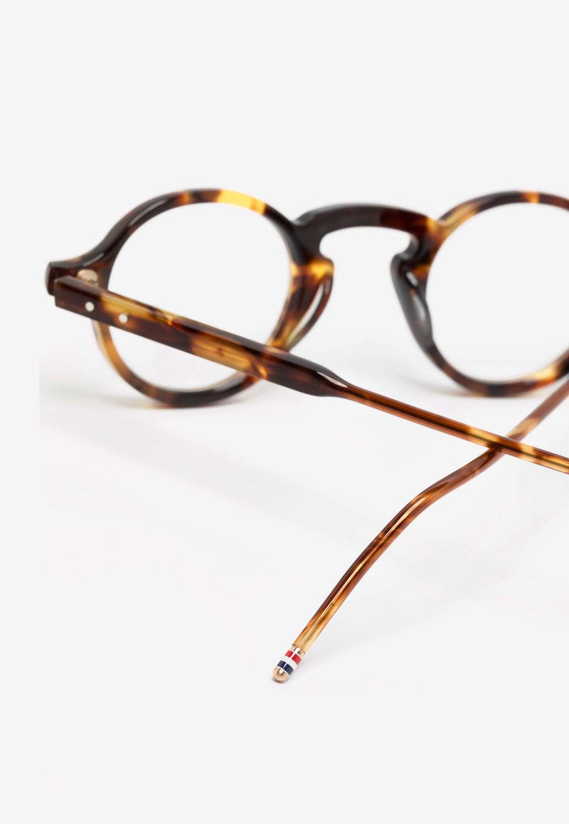 Thom Browne Tortoiseshell Round-Frame Glasses Transparent UEO904AG0002_020